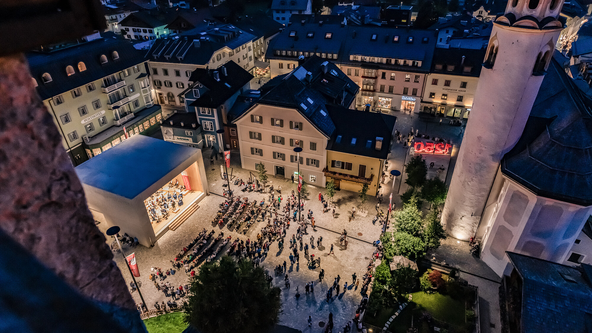 Musikpavillon – Blick vom Turm Siftskirche 