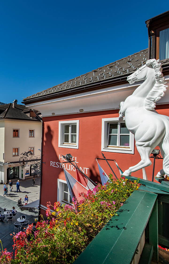 Mit Blick auf die Fußgängerzone
